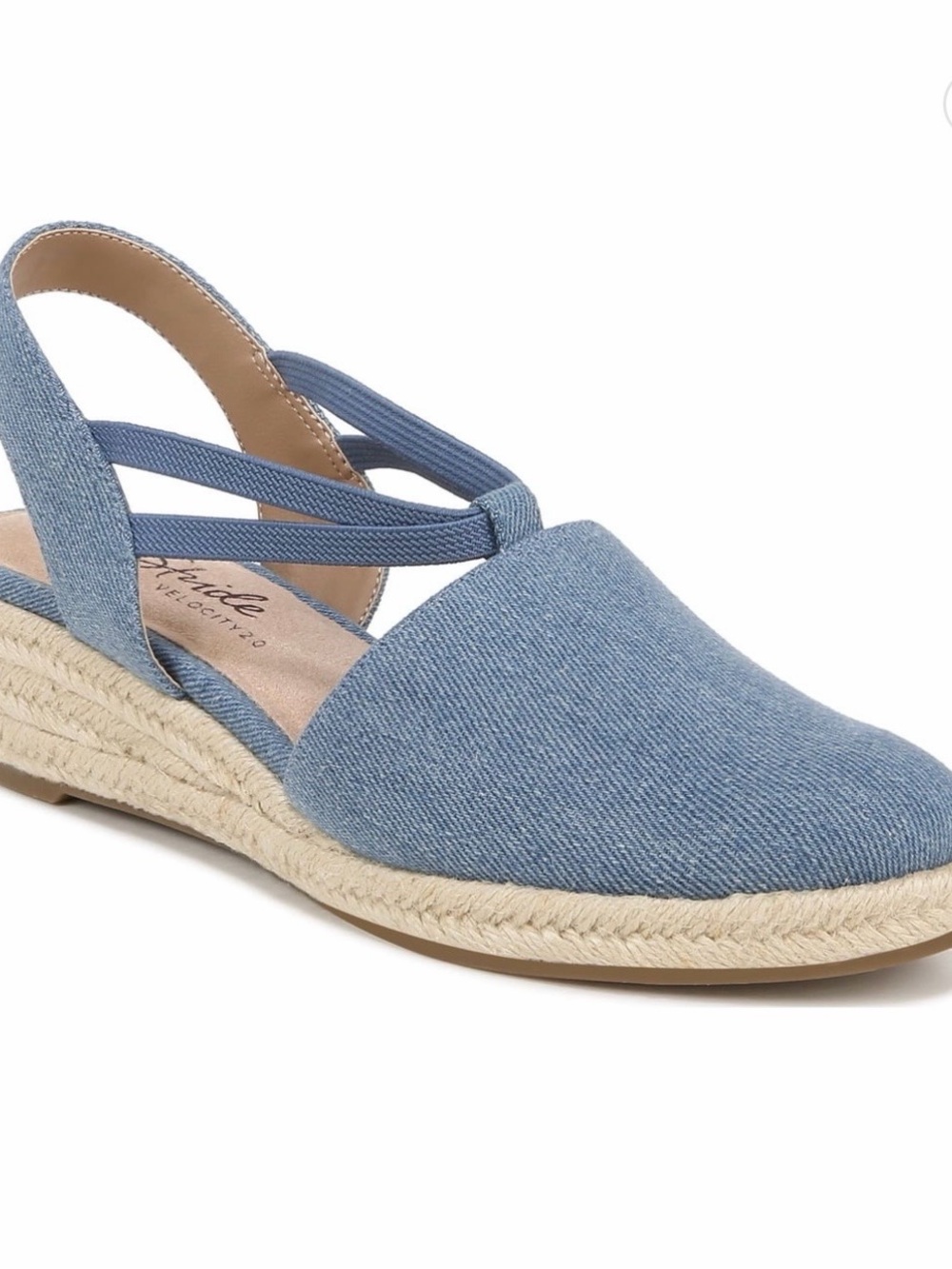Life Stride Women's Katrina Light Denim Espadrille Slingback size 10